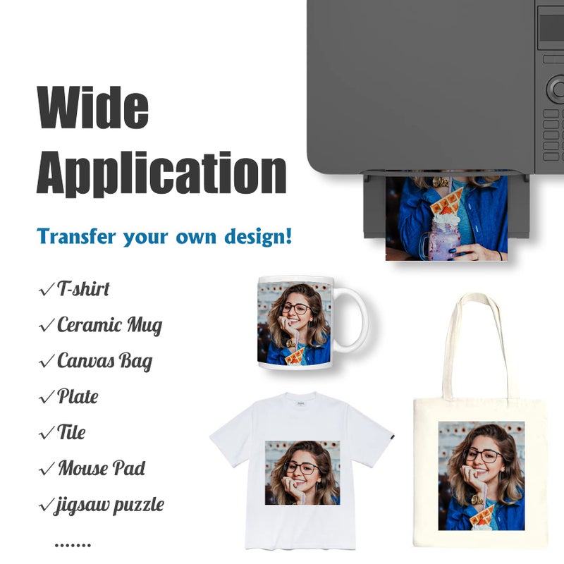 MR.R Premium Sublimation Heat Transfer Paper for Epson and Sawgrass,105gsm 8.5"x11" 100 sheets USA Letter Size per pack - Image 4